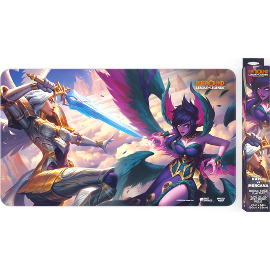 Riftbound League of Legends TCG Vendetta Kayle vs Morgana 24 x 14 inch premium playmat