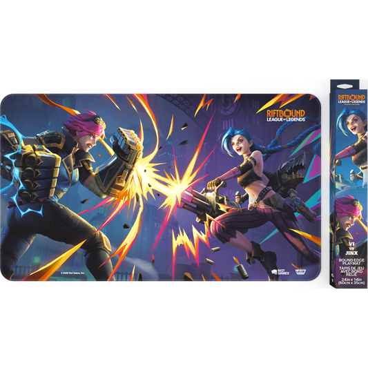 Riftbound League of Legends TCG Vendetta Vi vs Jinx 24 x 14 inch premium playmat