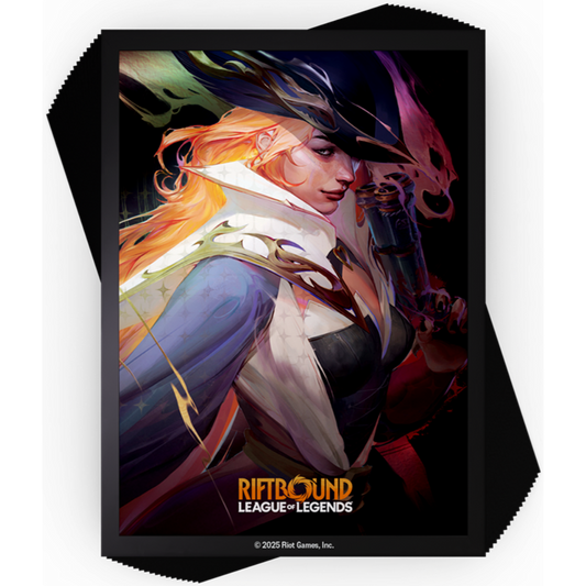 Riftbound League of Legends TCG Miss Fortune Art Sleeves 100 count box and sleeve design
