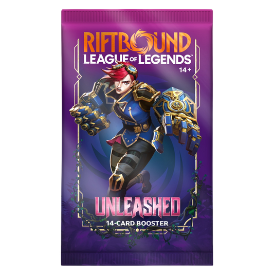Riftbound Unleashed Booster Pack League of Legends TCG 14 card pack featuring Vi artwork