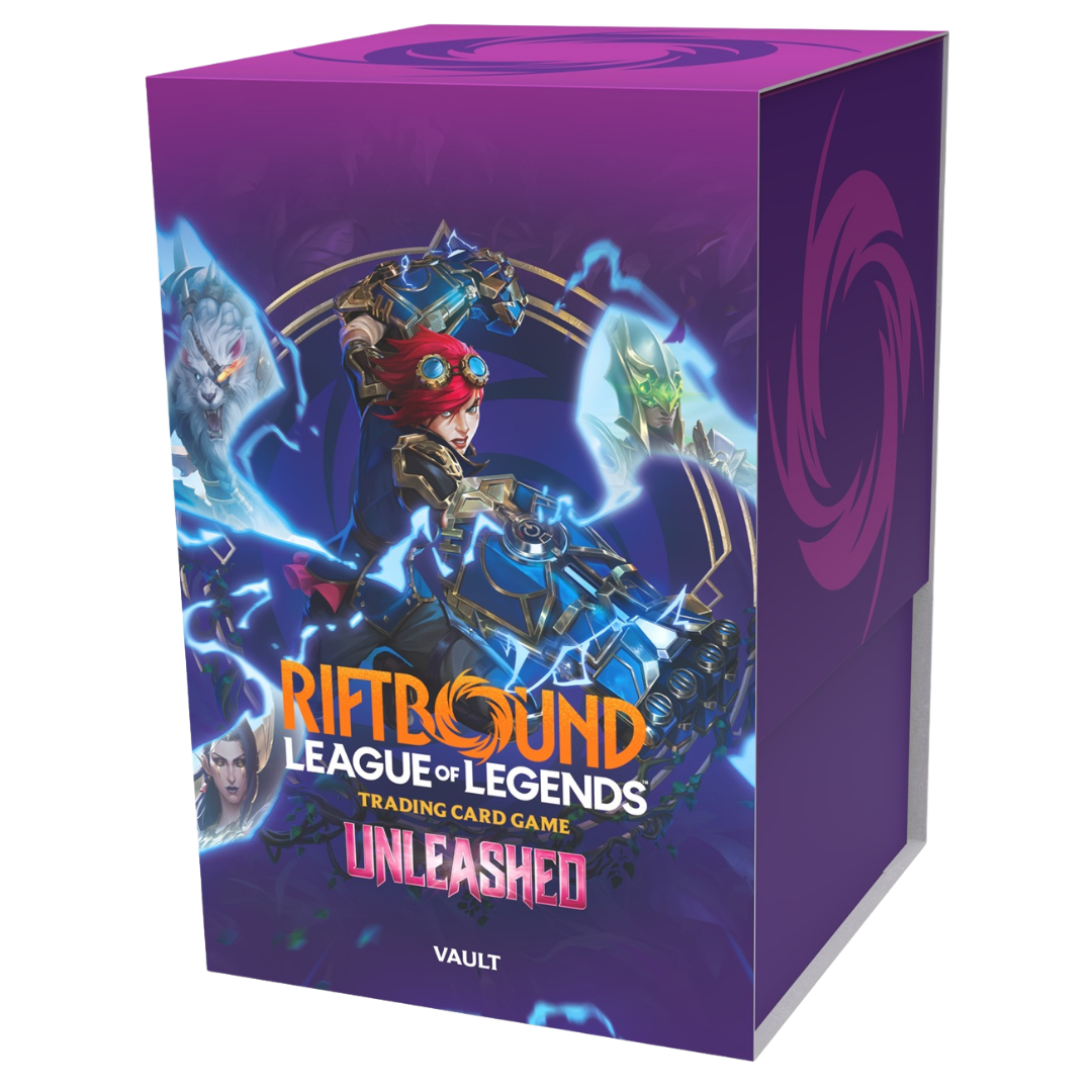 Riftbound Unleashed Vault League of Legends TCG bundle with booster packs runes tokens and storage box