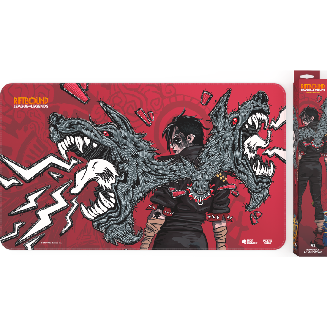 Riftbound League of Legends Vi playmat with non slip rubber backing