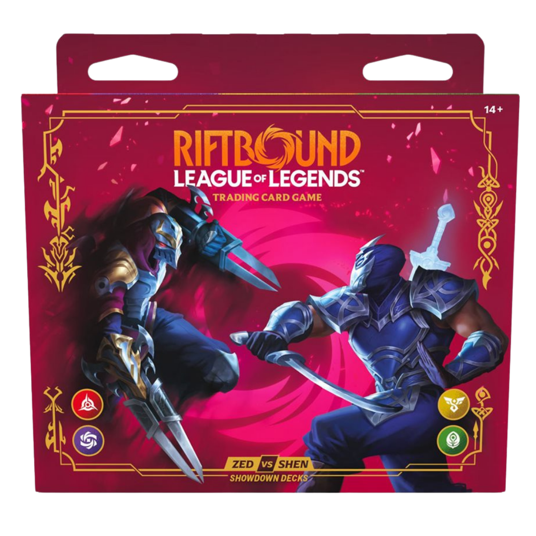 Riftbound Vendetta Zed vs Shen Champion Deck set with two preconstructed decks and booster packs