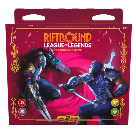 Riftbound Vendetta Zed vs Shen Champion Deck set with two preconstructed decks and booster packs