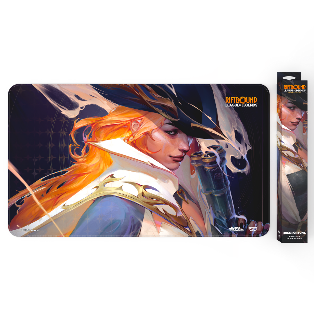 Riftbound League of Legends TCG Miss Fortune playmat with artwork and non-slip rubber backing