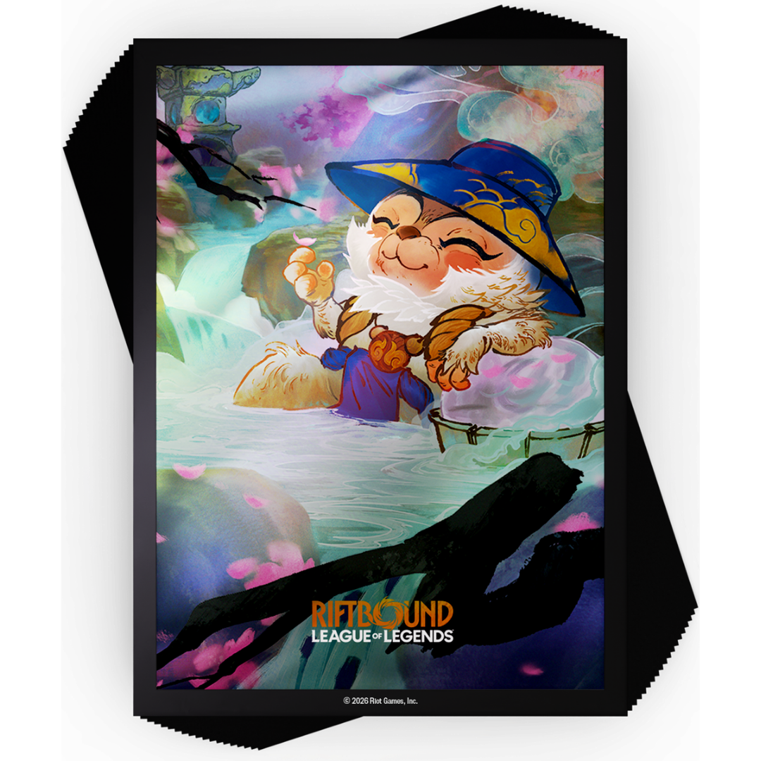 Riftbound League of Legends TCG Spiritforged art sleeves featuring Spirit Blossom Teemo artwork for standard size cards
