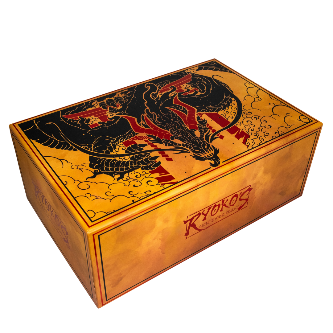 Ryoko's Guide To The Yokai Realms Deluxe Box with dice tokens cards handouts and GM screen