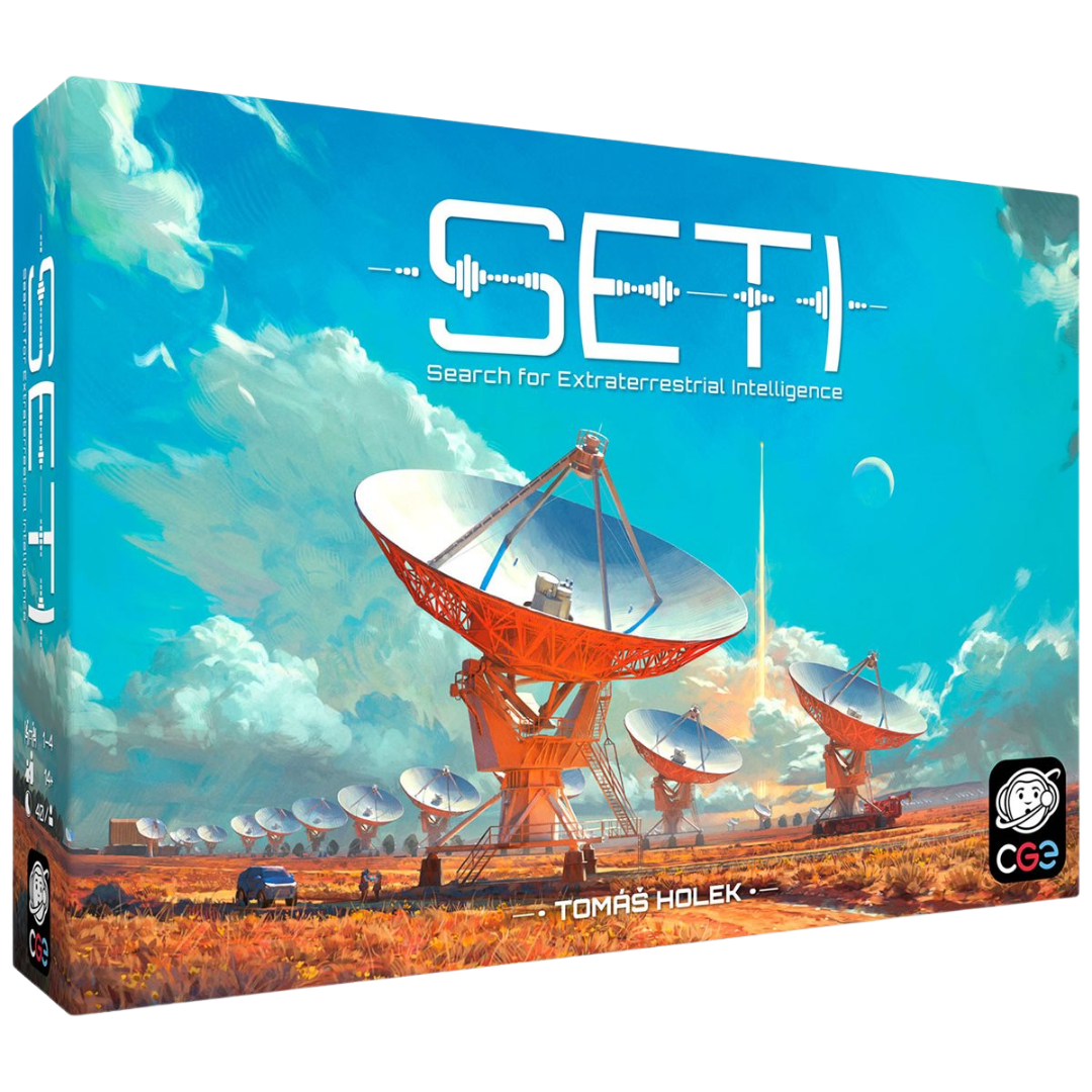 SETI Search for Extraterrestrial Intelligence space strategy board game with probes and telescope research