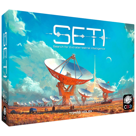 SETI Search for Extraterrestrial Intelligence space strategy board game with probes and telescope research