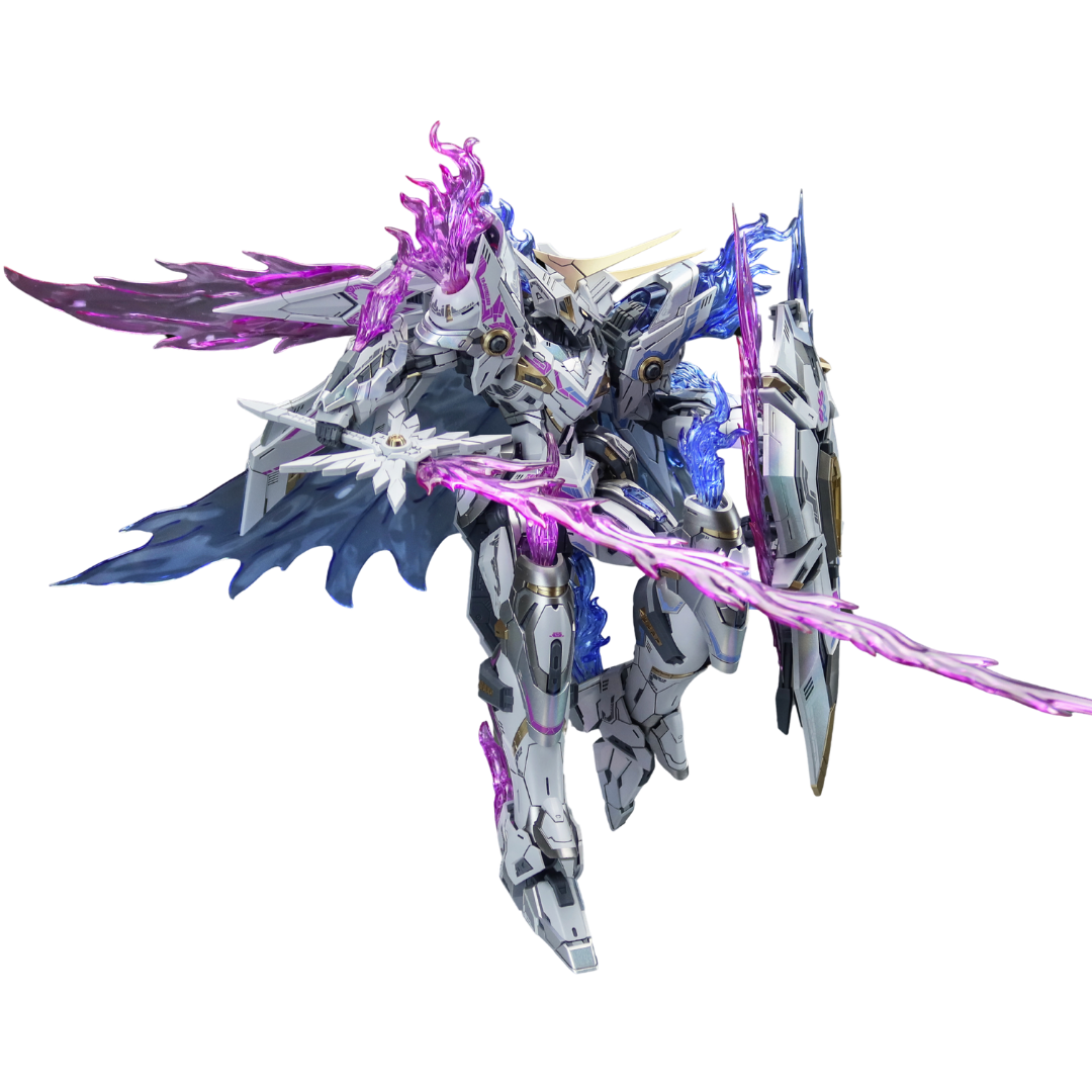 SNAA 1/100 Fire Lord articulated mecha model kit with firearm and melee weapon accessories