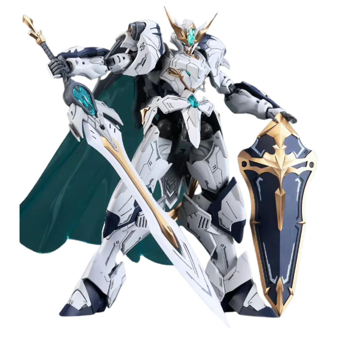 SNAA The Round Table Knights Titan Great Sword Tristan model kit fully assembled front view with sword shield and cape