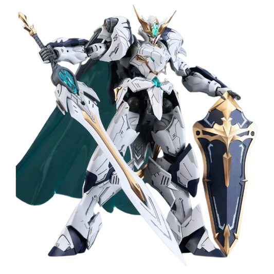 SNAA The Round Table Knights Titan Great Sword Tristan model kit fully assembled front view with sword shield and cape