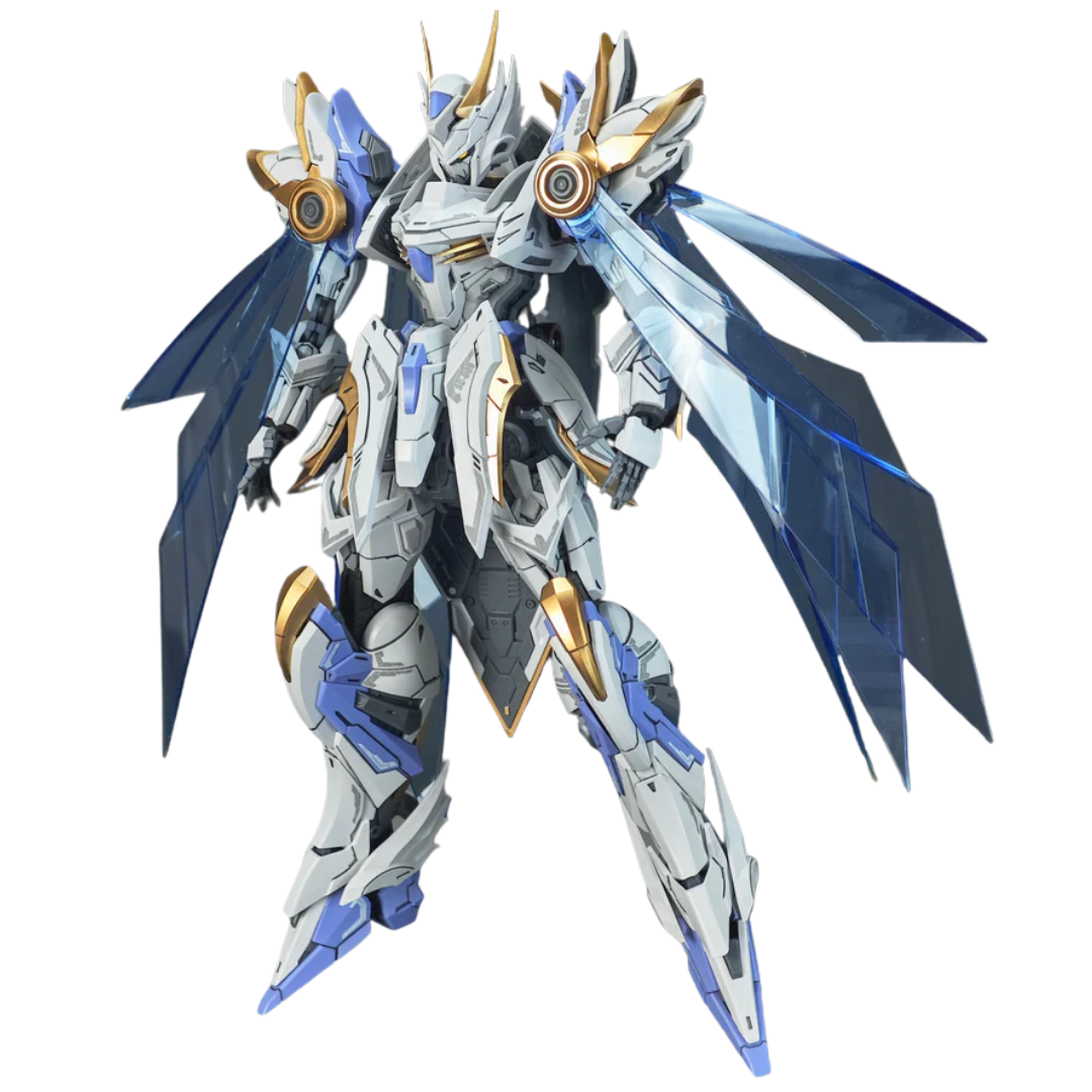 SNAA The Round Table Knights Divine Invoker Percival Deluxe 1/144 scale model kit fully assembled front view with winged armor