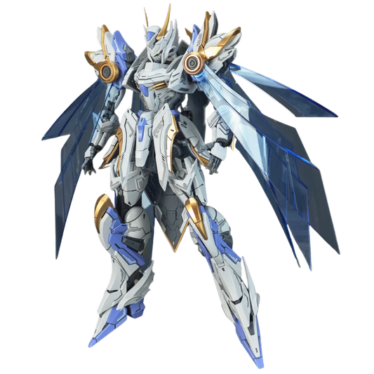 SNAA The Round Table Knights Divine Invoker Percival Deluxe 1/144 scale model kit fully assembled front view with winged armor