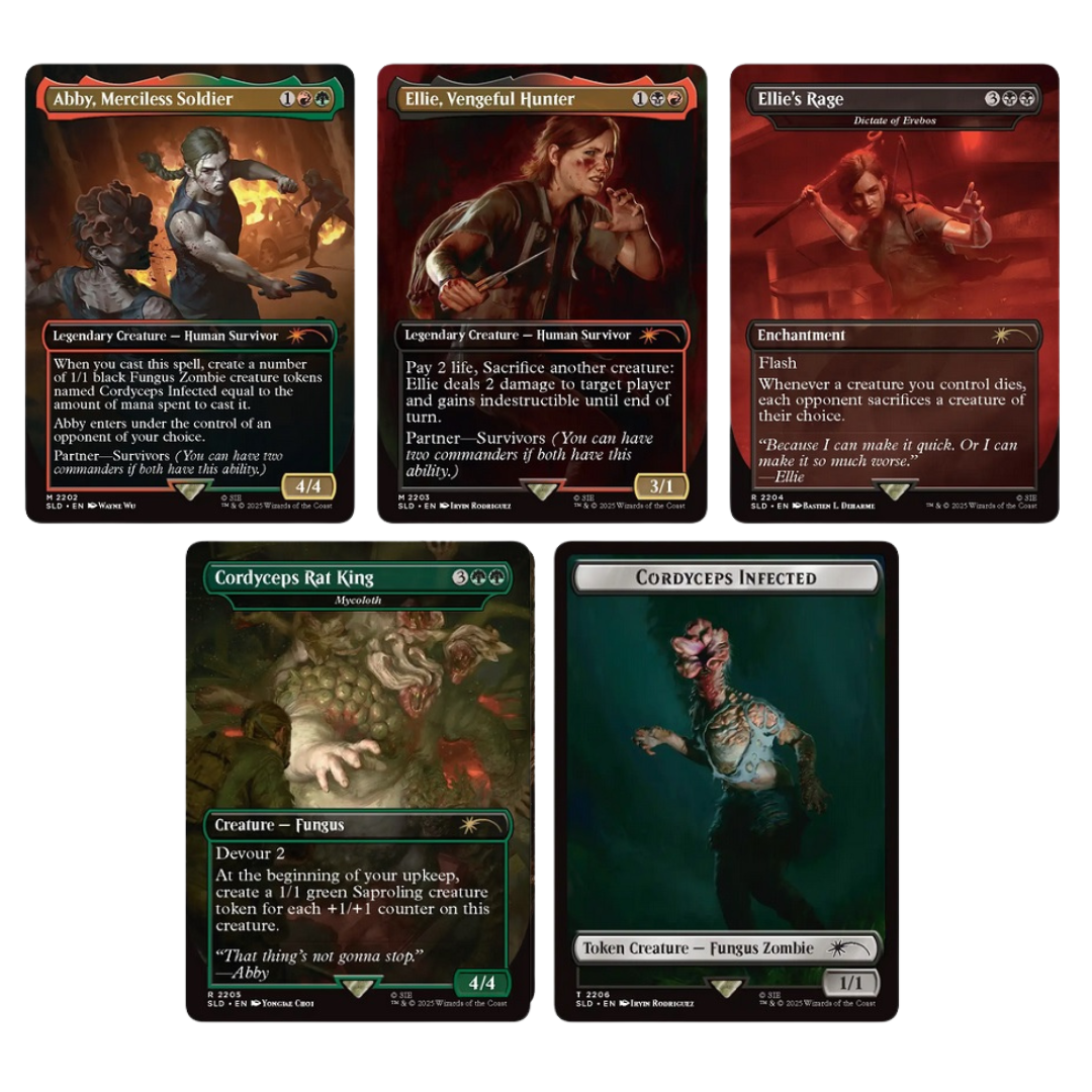 Secret Lair The Last of Us Part II Path of Retribution non foil with Ellie and Abby themed MTG cards