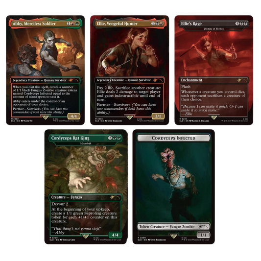 Secret Lair The Last of Us Part II Path of Retribution non foil with Ellie and Abby themed MTG cards