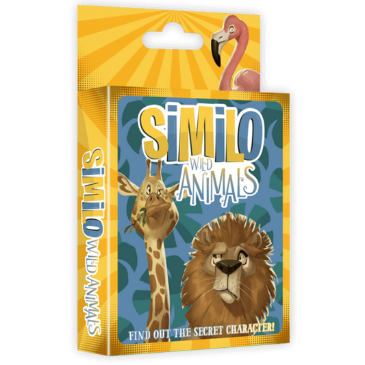 Similo Wild Animals card game box and illustrated animal cards for cooperative deduction gameplay
