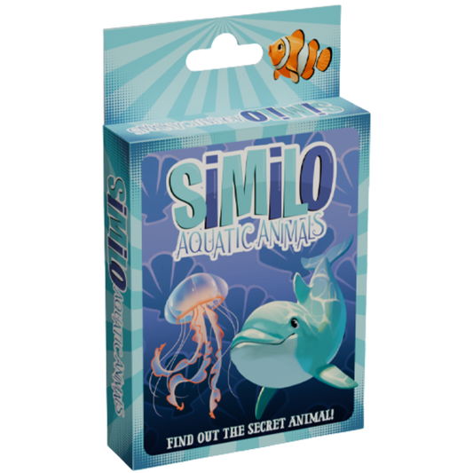 Similo Aquatic Animals card game box front, cooperative deduction, 30 card deck by Horrible Guild