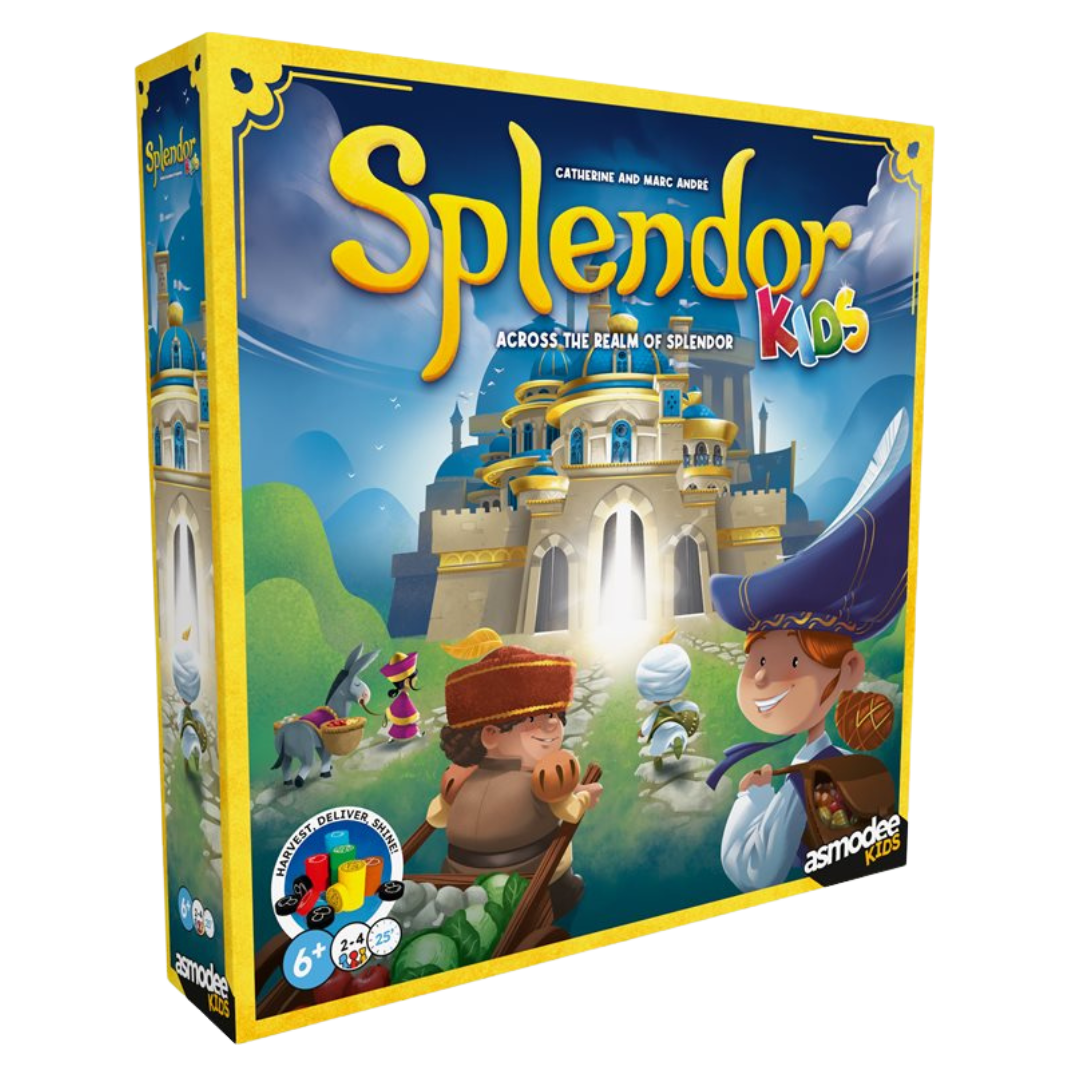 Splendor Kids board game box, family strategy for ages 6+, 2–4 players, Asmodee Kids