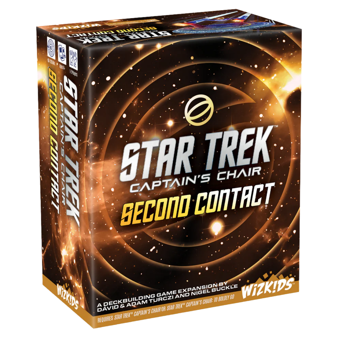Star Trek Captain's Chair Second Contact Expansion with new captains cards ships and deck building gameplay