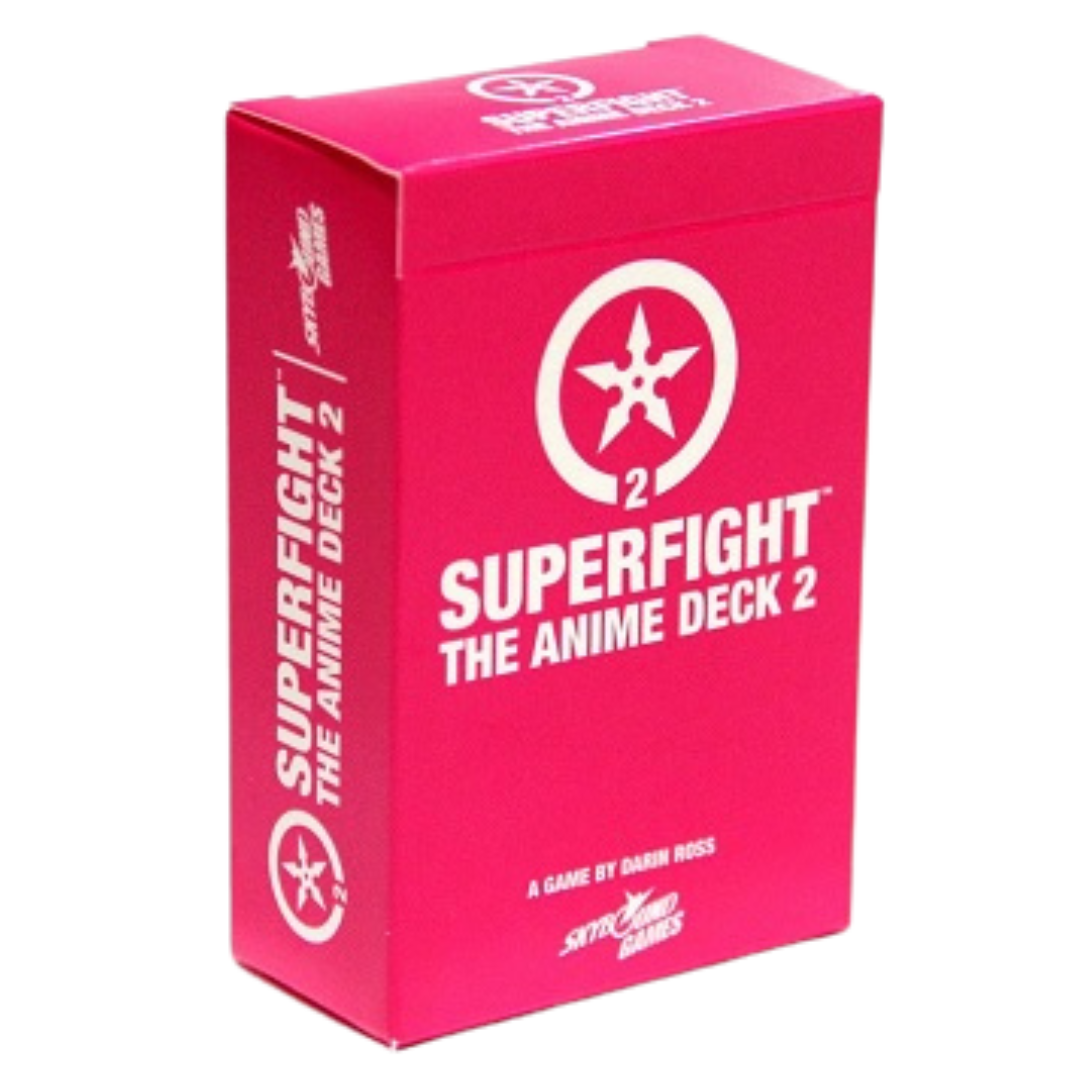 Superfight Pink Deck 2 Anime expansion pack with 100 fresh anime-inspired cards for hilarious and action-packed otaku showdowns.