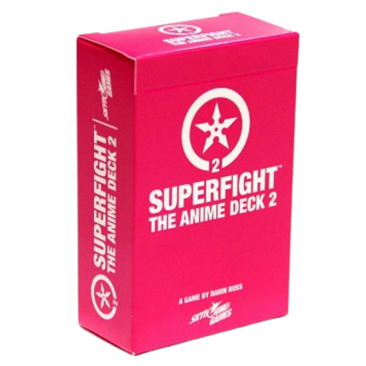 Superfight Pink Deck 2 Anime expansion pack with 100 fresh anime-inspired cards for hilarious and action-packed otaku showdowns.