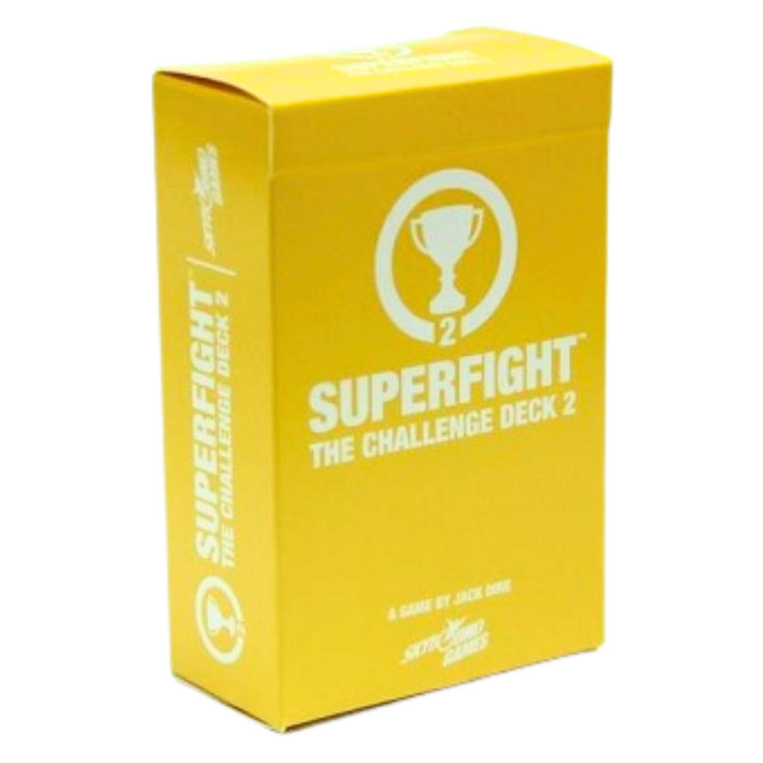 Superfight Yellow Deck 2 Challenge expansion pack with new wild and unpredictable challenges for exciting and hilarious gameplay.