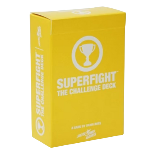 Superfight Yellow Deck Challenge expansion pack with fun and unpredictable challenges for hilarious and chaotic card battle gameplay.