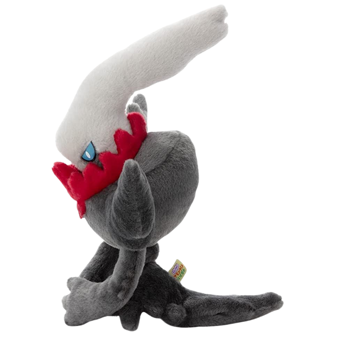 Takara Tomy Pokémon I Choose You Darkrai plush with embroidered details sculpted body as seen from the side