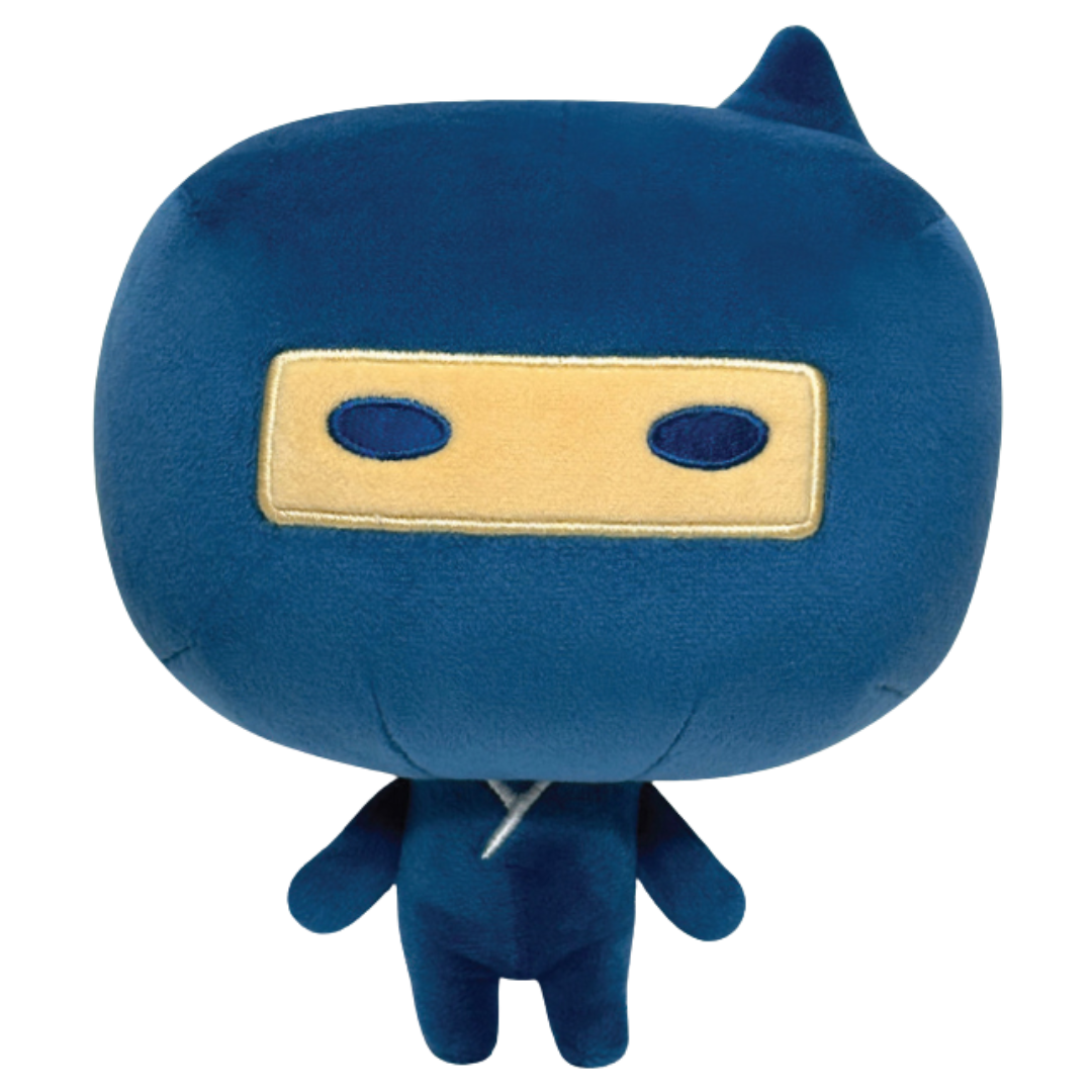 Tamagotchi Gozarutchi plush 6-inch toy with ninja-inspired design, vibrant colors, and soft fabric