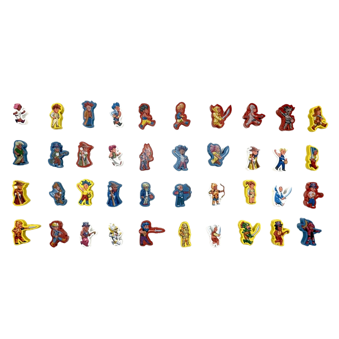 Terraria The Board Game Wooden Character Pack with 32 illustrated wooden character pieces