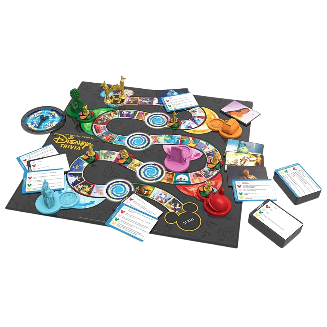 A look of the Trivia Board that showcases your favorite Disney characters  