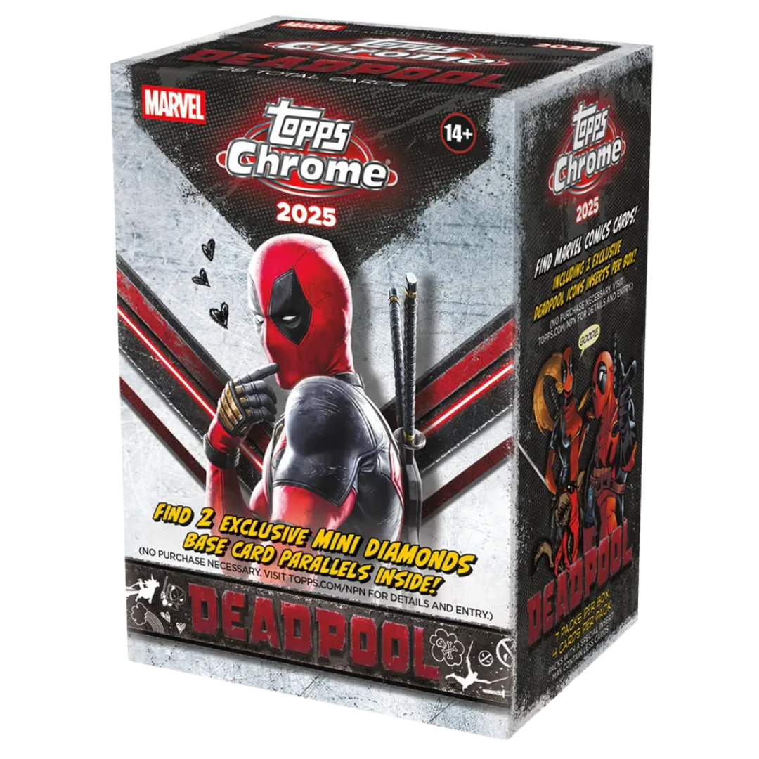 Topps Marvel Deadpool Chrome Value Box trading cards with refractors inserts and autograph chase cards