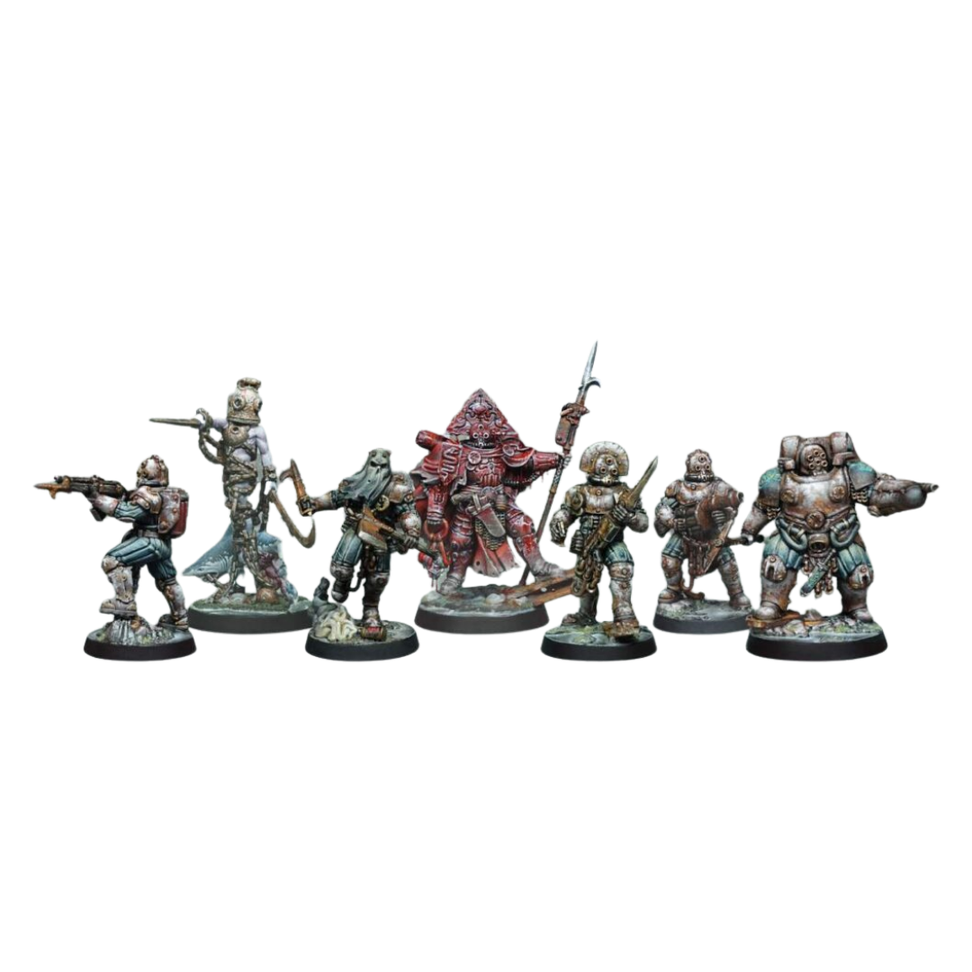 Trench Crusade Heretic Naval Raiders warband painted miniatures for tabletop skirmish game