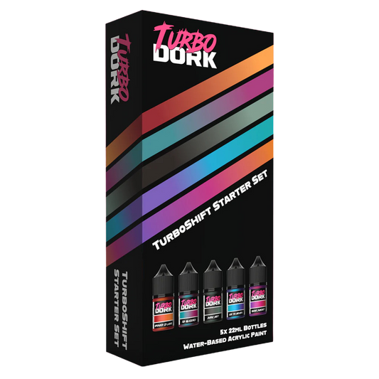 Turbo Dork Turboshift Starter Set box, 5x 22ml colour-shift acrylic paints for miniatures