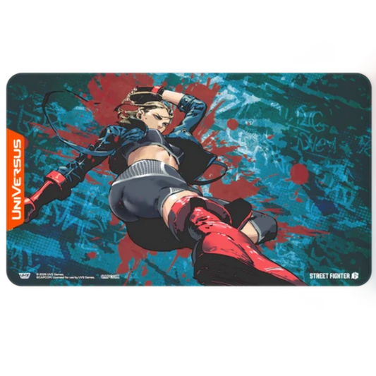 UVS Games Street Fighter 6 Challenger Series neoprene playmat featuring exclusive Cammy character artwork.