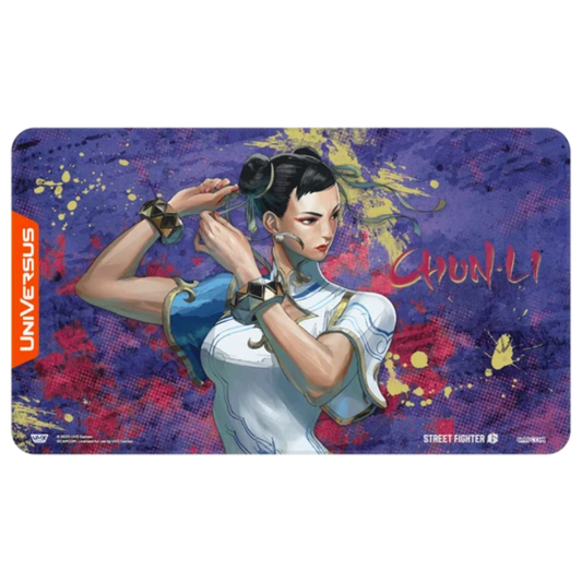 UVS Games Street Fighter 6 Challenger Series playmat featuring custom Chun-Li character artwork.