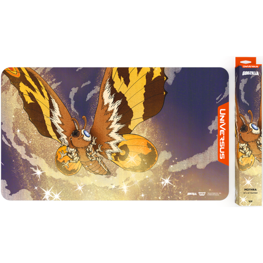UVS Games Godzilla Mothra Divine Moth playmat for UniVersus trading card game and tabletop gaming enthusiasts
