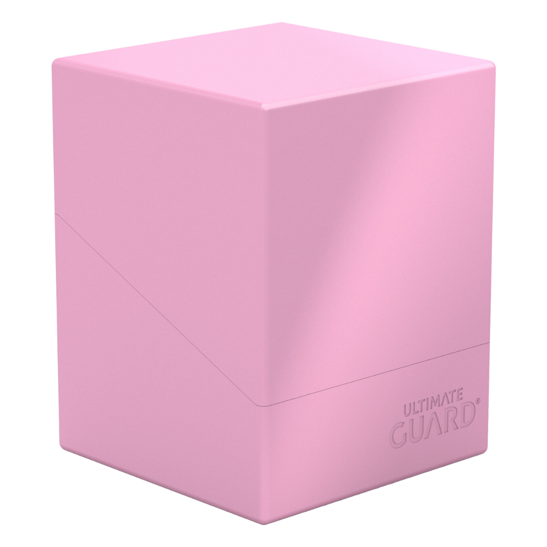 Ultimate Guard Boulder 100+ deck box in Pastel Candy Pink, premium card storage for MTG, Pokémon, and more.