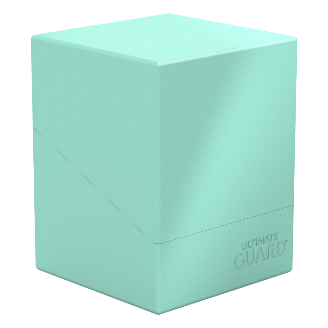 Ultimate Guard Boulder 100+ deck box in Pastel Mint Green, premium card storage for MTG, Pokémon, and more.