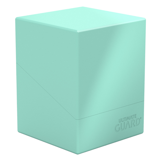 Ultimate Guard Boulder 100+ deck box in Pastel Mint Green, premium card storage for MTG, Pokémon, and more.