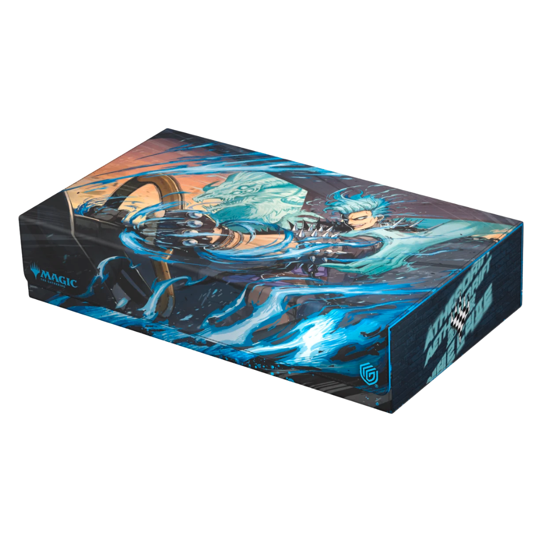 Ultimate Guard Omnihive 1000+ Aetherdrift deck box, premium Xenoskin material, holds 1,000+ double-sleeved cards, modular storage, magnetic closure.