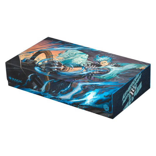 Ultimate Guard Omnihive 1000+ Aetherdrift deck box, premium Xenoskin material, holds 1,000+ double-sleeved cards, modular storage, magnetic closure.