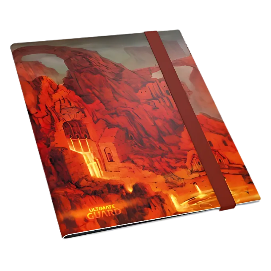 Ultimate Guard 9 Pocket Flexxfolio Lands Edition II Mountain trading card binder with side-loading pages, acid-free storage, and premium Mountain-themed artwork.