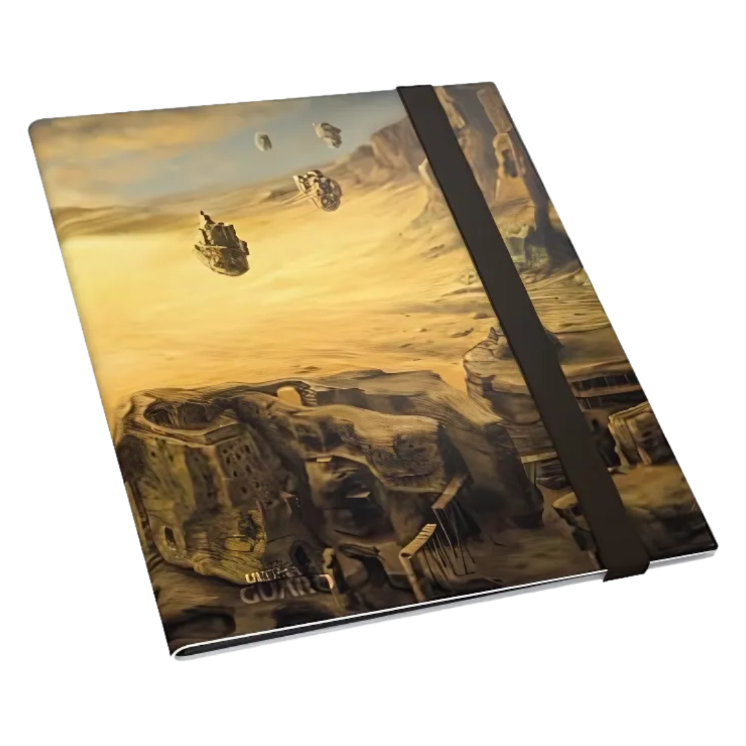 Ultimate Guard 9 Pocket Flexxfolio Lands Edition II Plains card binder with acid-free, side-loading pages, premium Plains-themed artwork, and secure elastic closure.