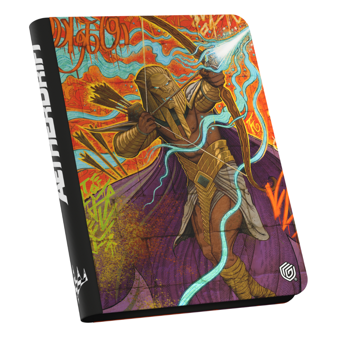 Ultimate Guard 9 Pocket Zipfolio - Aetherdrift V3 featuring a vibrant design, zippered closure, and side-loading pockets for safe TCG storage.