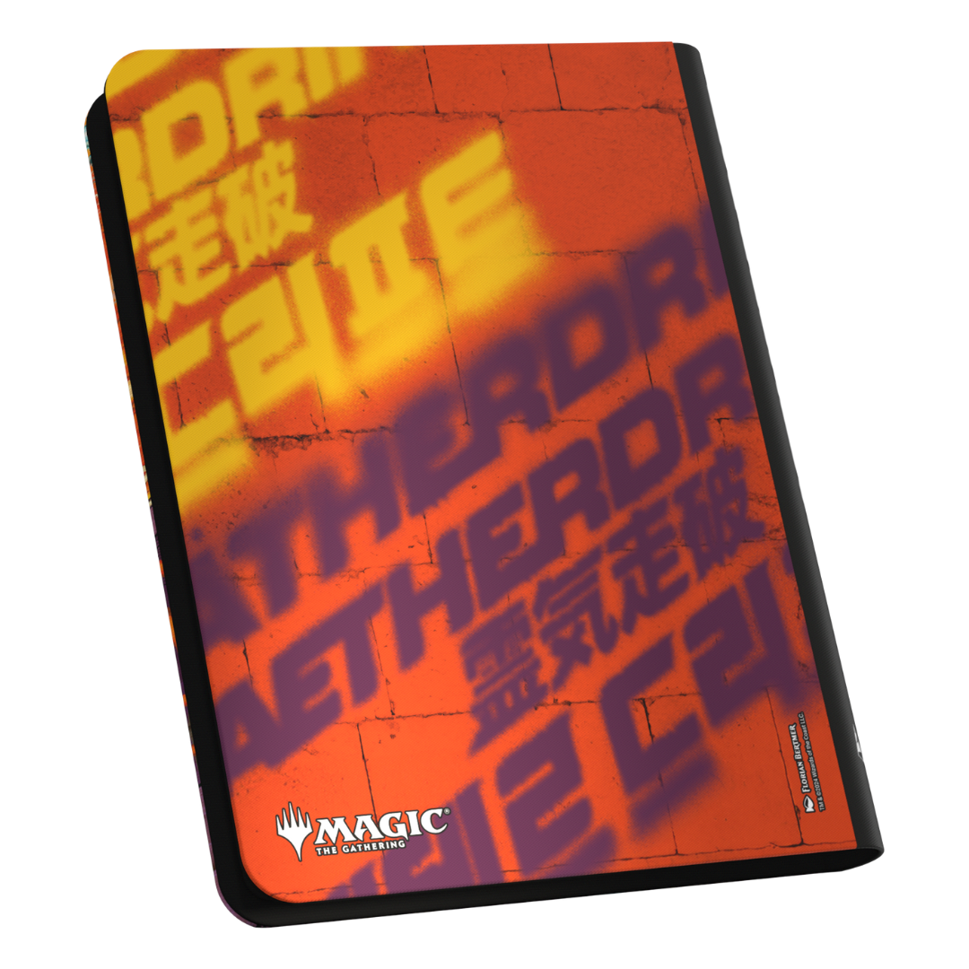 Ultimate Guard 9 Pocket Zipfolio - Aetherdrift V3 featuring a vibrant design, zippered closure, and side-loading pockets for safe TCG storage.