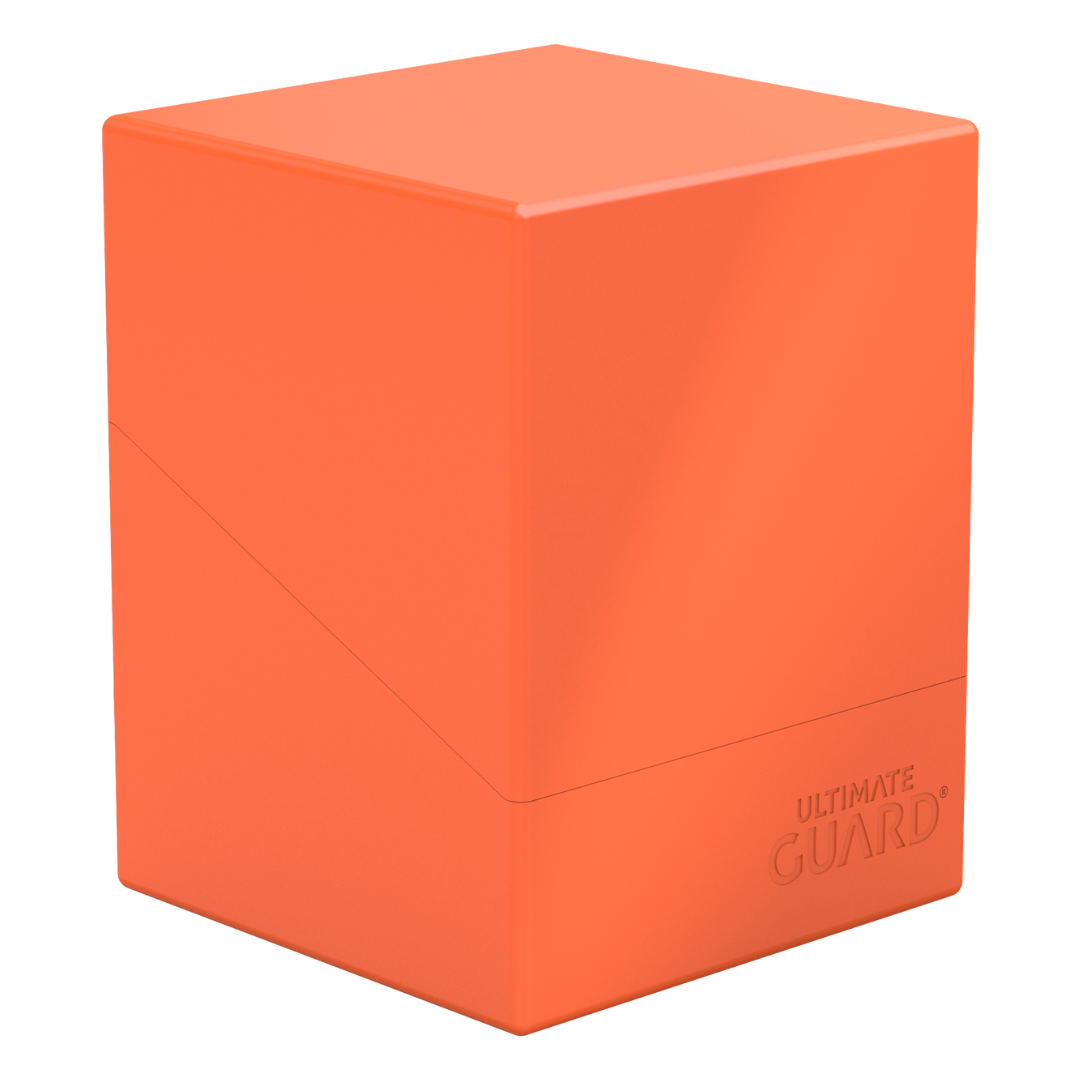 Ultimate Guard Boulder 100+ Solid Neon Orange deck box, durable card storage with vibrant neon orange design for protecting and organizing Magic: The Gathering decks.








