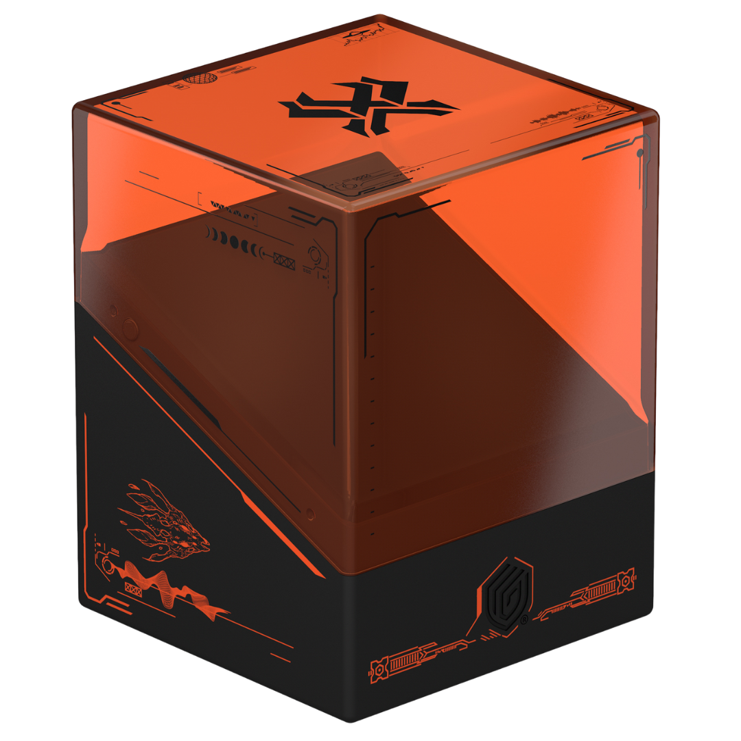 Ultimate Guard Boulder 100+ MTG Edge of Eternities Kav deck box with transparent lid and solid base artwork