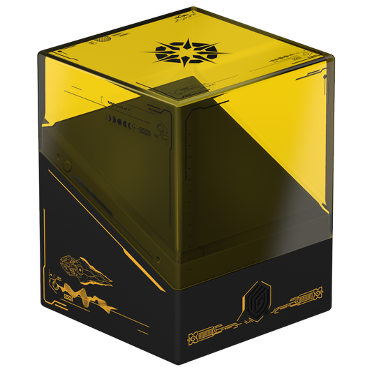 Ultimate Guard Boulder 100+ MTG Edge of Eternities Sunstar deck box with transparent lid and solid base design